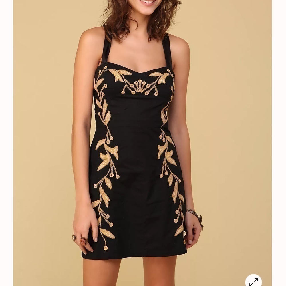 Free People Leaf Motiff Mini Dress - Picture 9 of 15